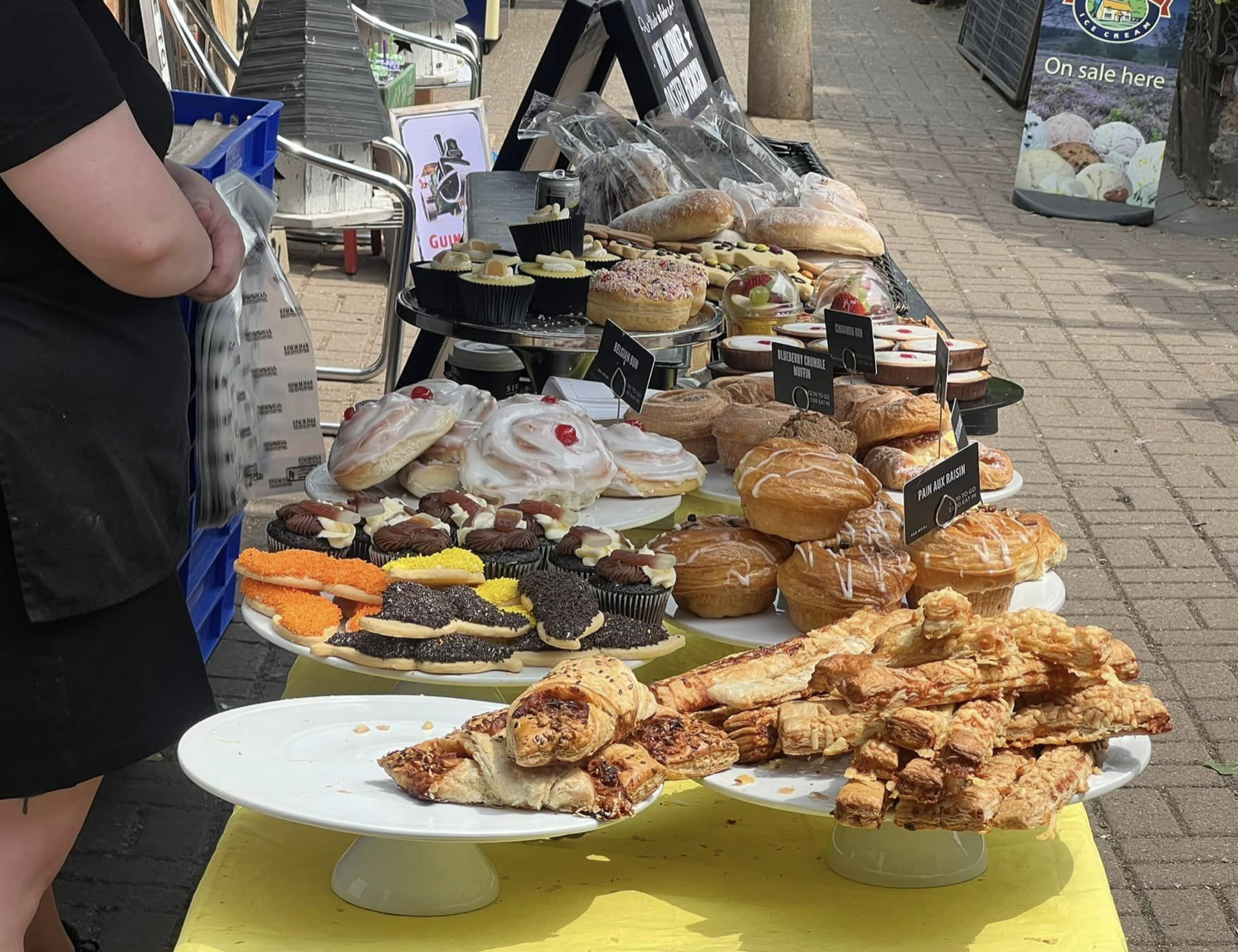 Nub News attended Churchyard Day last Saturday. PICTURE: Mouth-watering goodies outside Simmons in Churchyard. CREDIT: Hitchin Nub News 