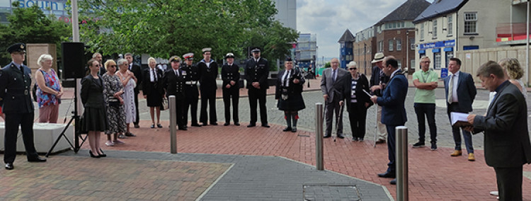 Cllr Qaisar Abbas spoke during the short service attended by councillors including Deputy leader Deborah Arnold and Labour opposition leader Cllr John Kent. 