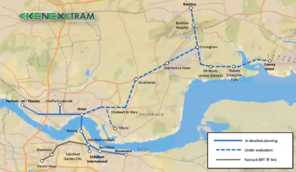 How a tram network could connect the region. 