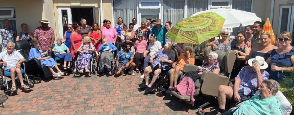 Residents, staff and visitors at Cedar Court. 