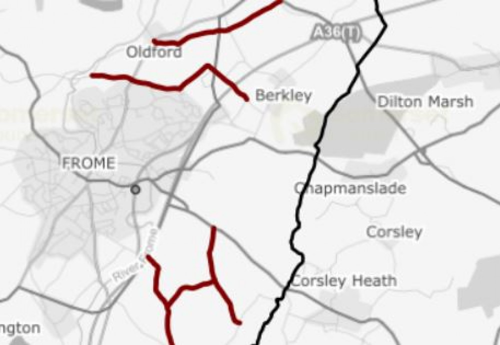 These are the roads which are currently on the road dressing map around Frome