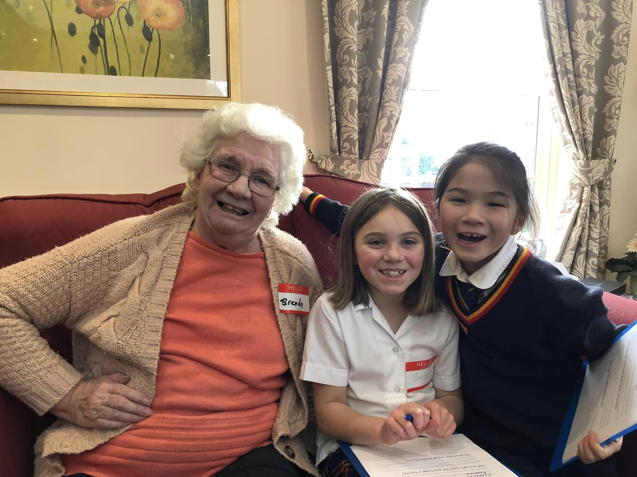 Residents of Glencairn House Residential Care Home have enjoyed regular visits from children at Sunninghill Prep School