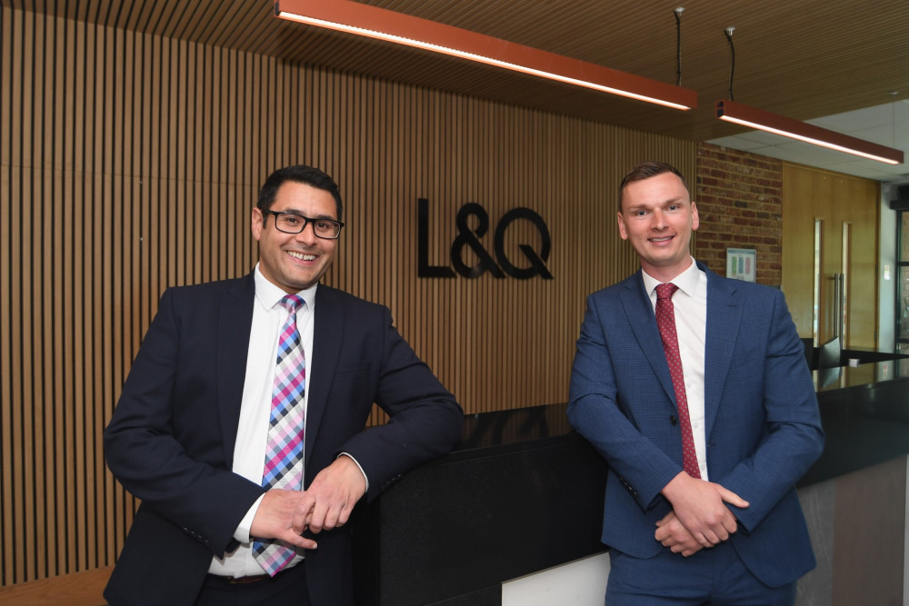 Aritz Kaushik (left) and Tim Brown, who have been promoted at L&Q Estates (image via Advent PR)