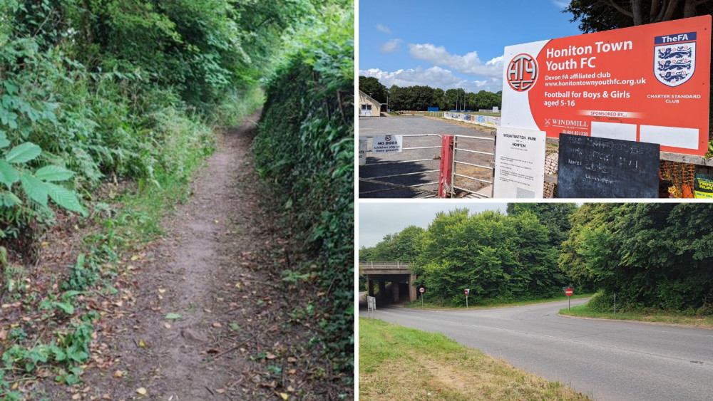 Access to the pitches is via a footpath or crossing the A30 slip road (Credit: Left and bottom, Jon Leisk and top, Nub News)