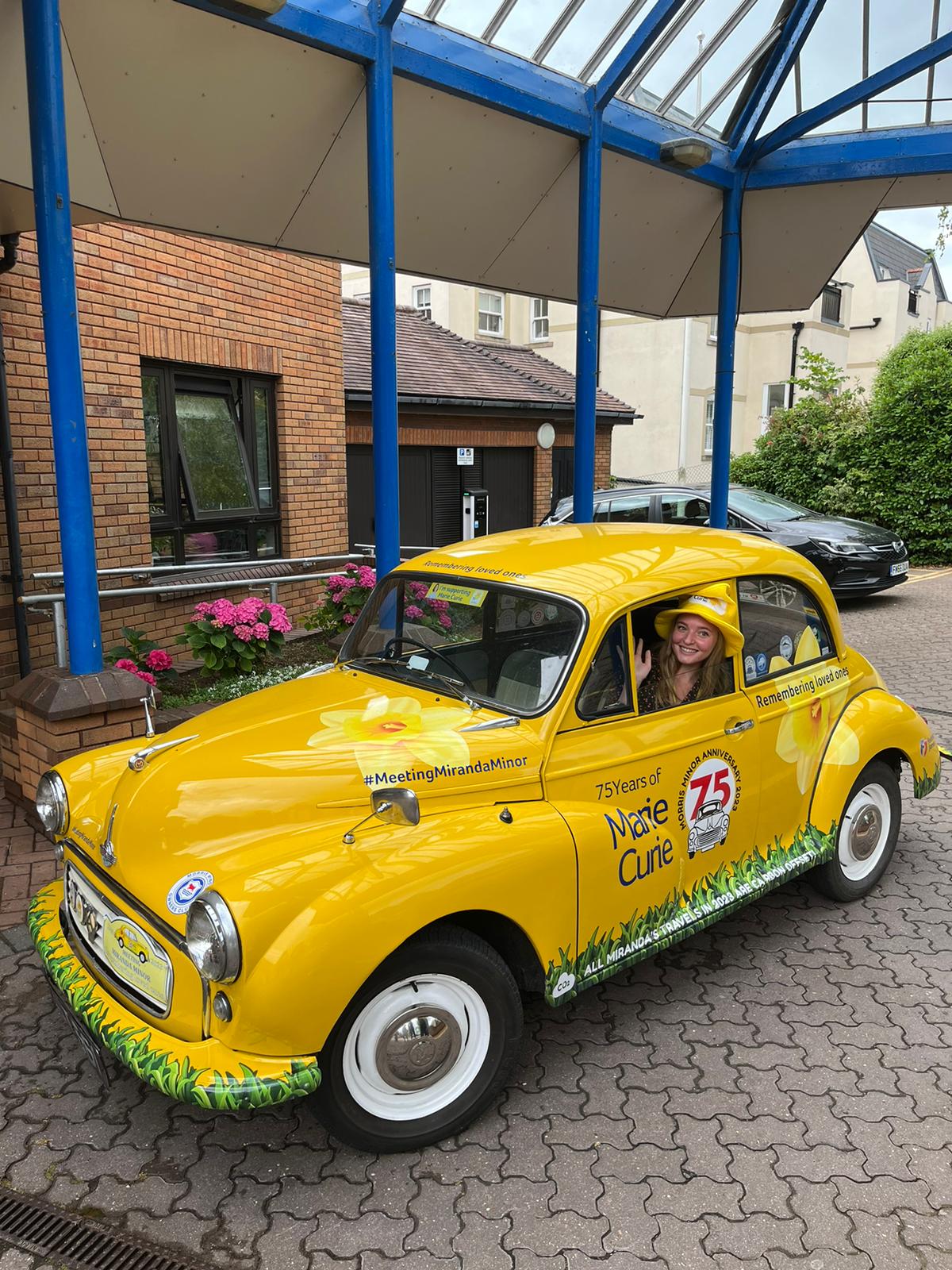 Fundraising Assistant Beth Dacey got to enjoy a turn in the car 