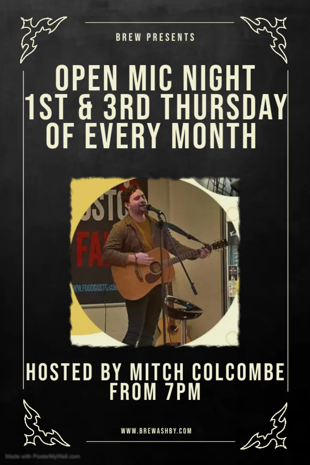 Open Mic Night Hosted by Mitch Colcombe at Brew, 106B Market Street, Ashby-de-la-Zouch