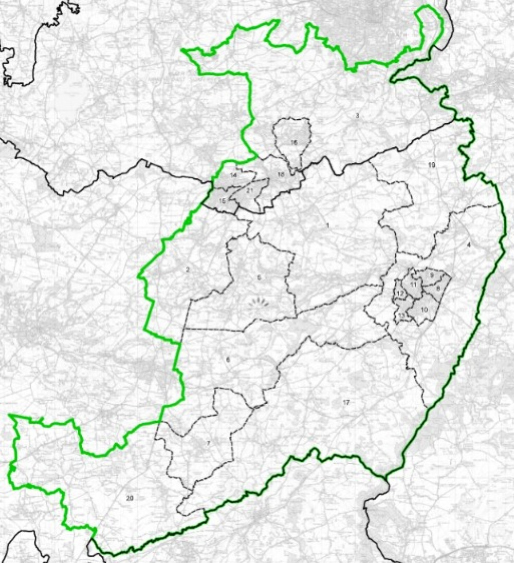 Final Boundaries For The Frome And East Somerset Constituency. CREDIT: Boundary Commission For England. Free to use for all BBC wire partners