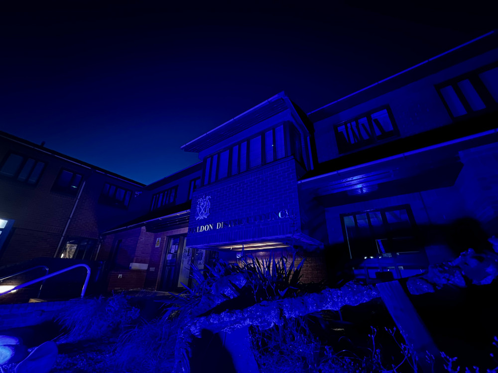 The Maldon District Council Offices were illuminated on Wednesday evening, to mark 75 years of the NHS. (Photo: Ben Shahrabi)