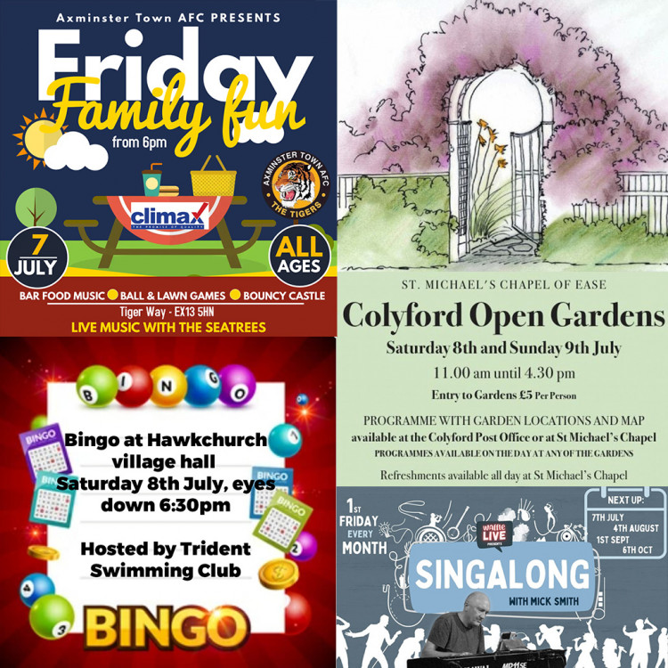 Our top pick of events taking place in the Axminster area this weekend