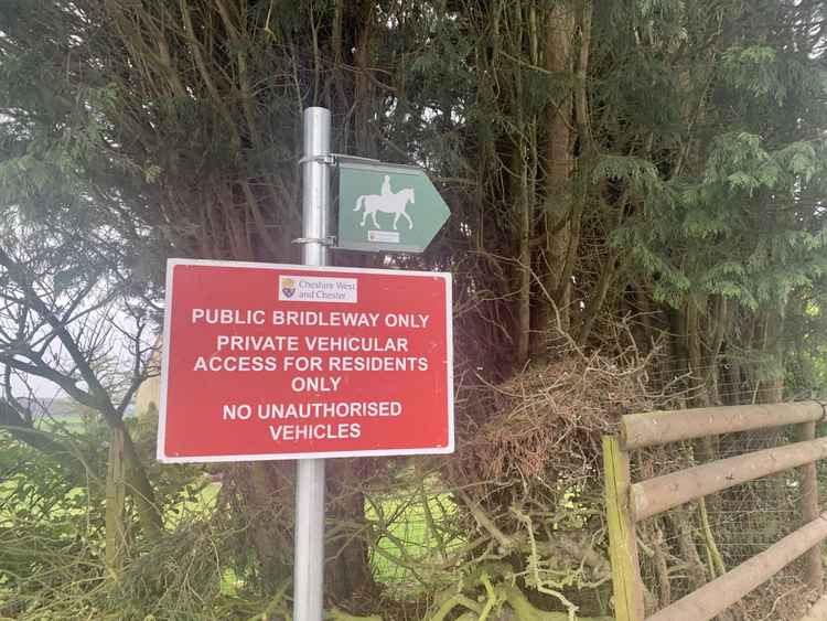 The sign on the Snidley Moor track