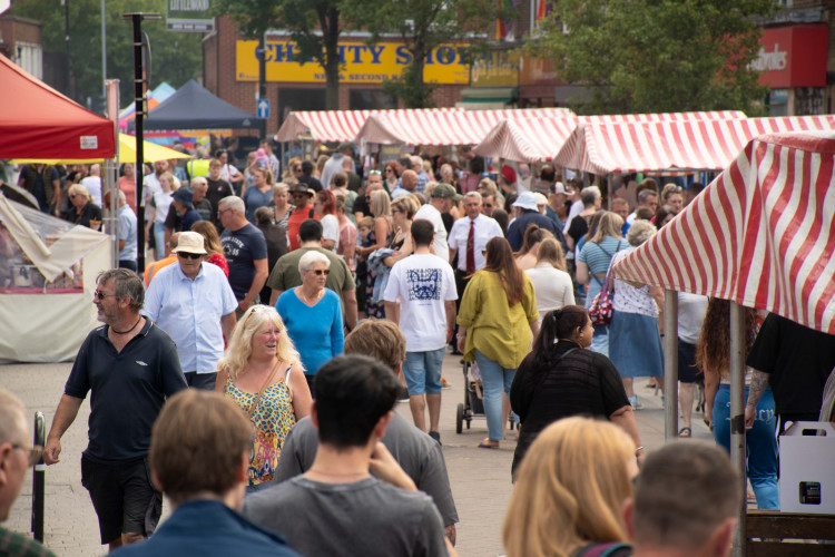 Ashfield Food and Drink Festival will return to Hucknall High Street on Sunday 20 August for the third year. Photo courtesy of Ashfield District Council.