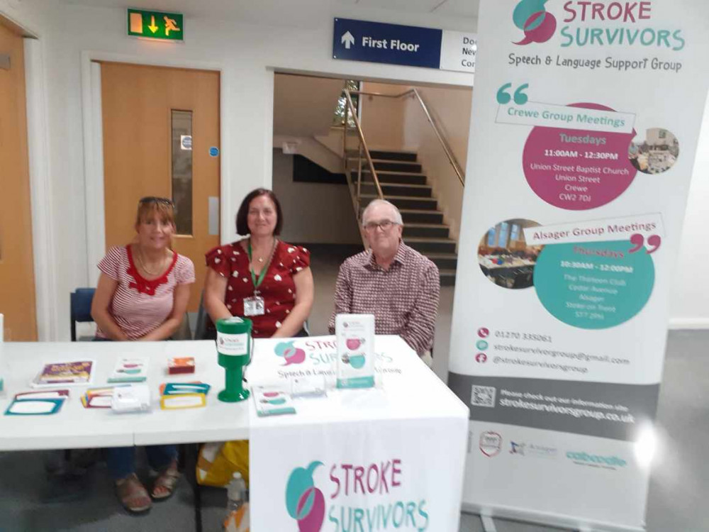 Stroke survivor, Jackie Langley, Liz Bedson and Arthur Harding at the Ashfields evaluation event. (Photo: Deborah Bowyer/Sandbach Nub News)  