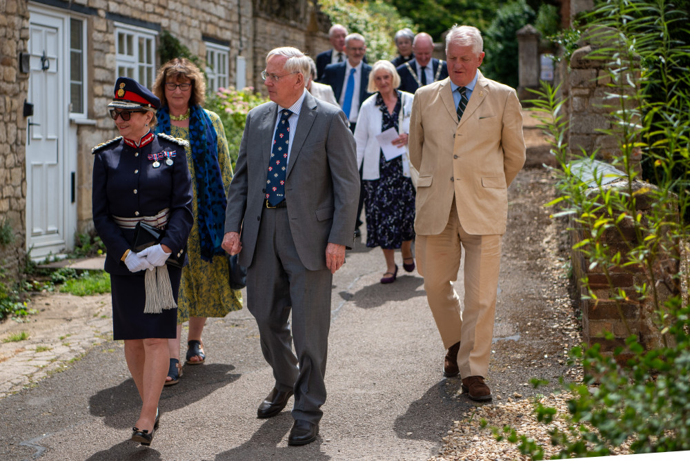 The Duke of Gloucester was welcomed by Dr Sarah Furness, Rutland's Lord-Lieutenant. Image credit: Rutland County Council. 