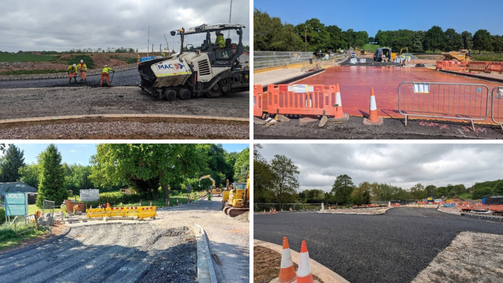 Works progressing at the A46 Stoneleigh junction (Image via Warwickshire County Council)