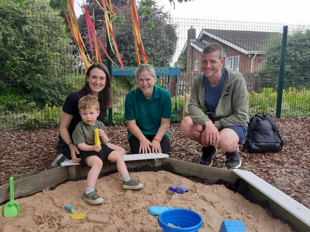 Two-year-old Ben Marsland with mum and dad Kate and Pete enjoying the open day with staff member, Diane Woodcock. (Photo: Sandbach Nub News) 