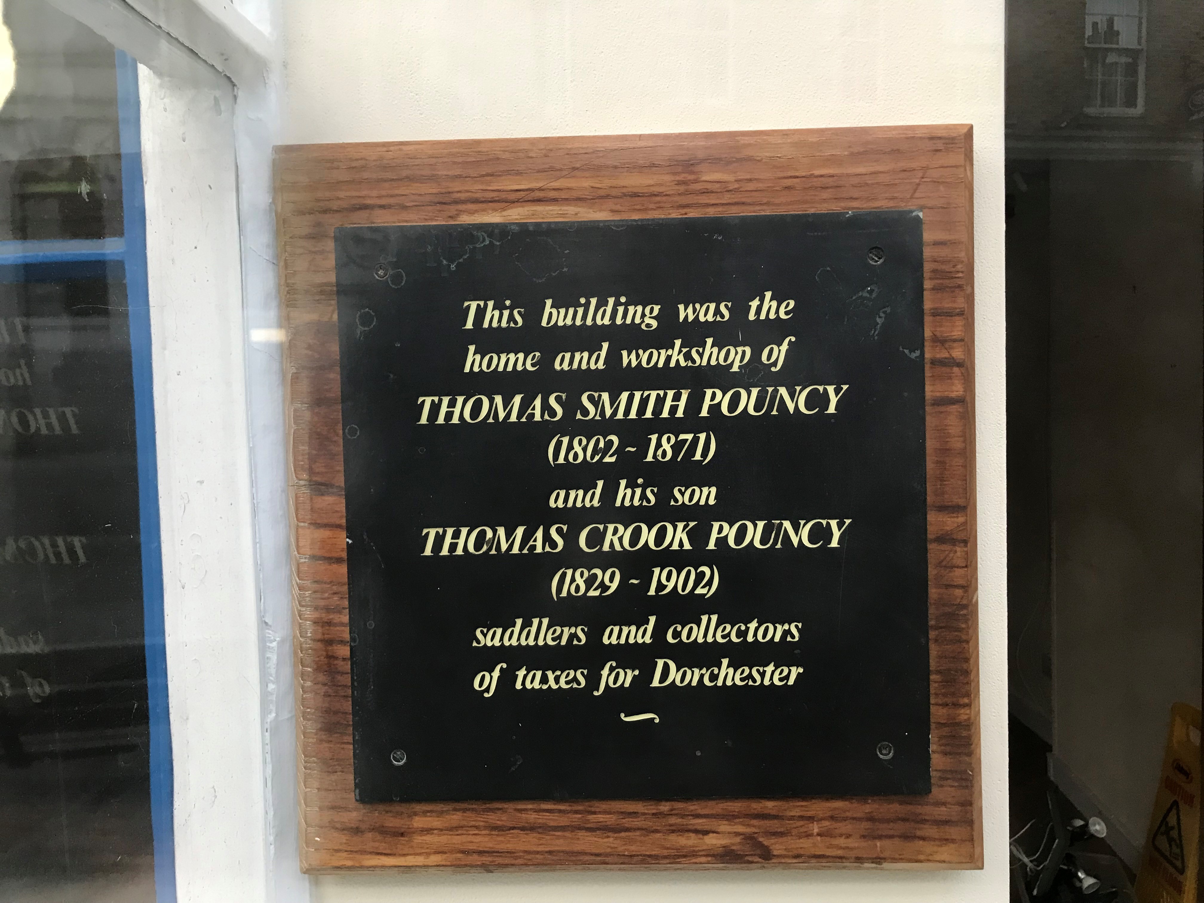 The plaque to the Pouncy family which marks the building’s unusual former uses