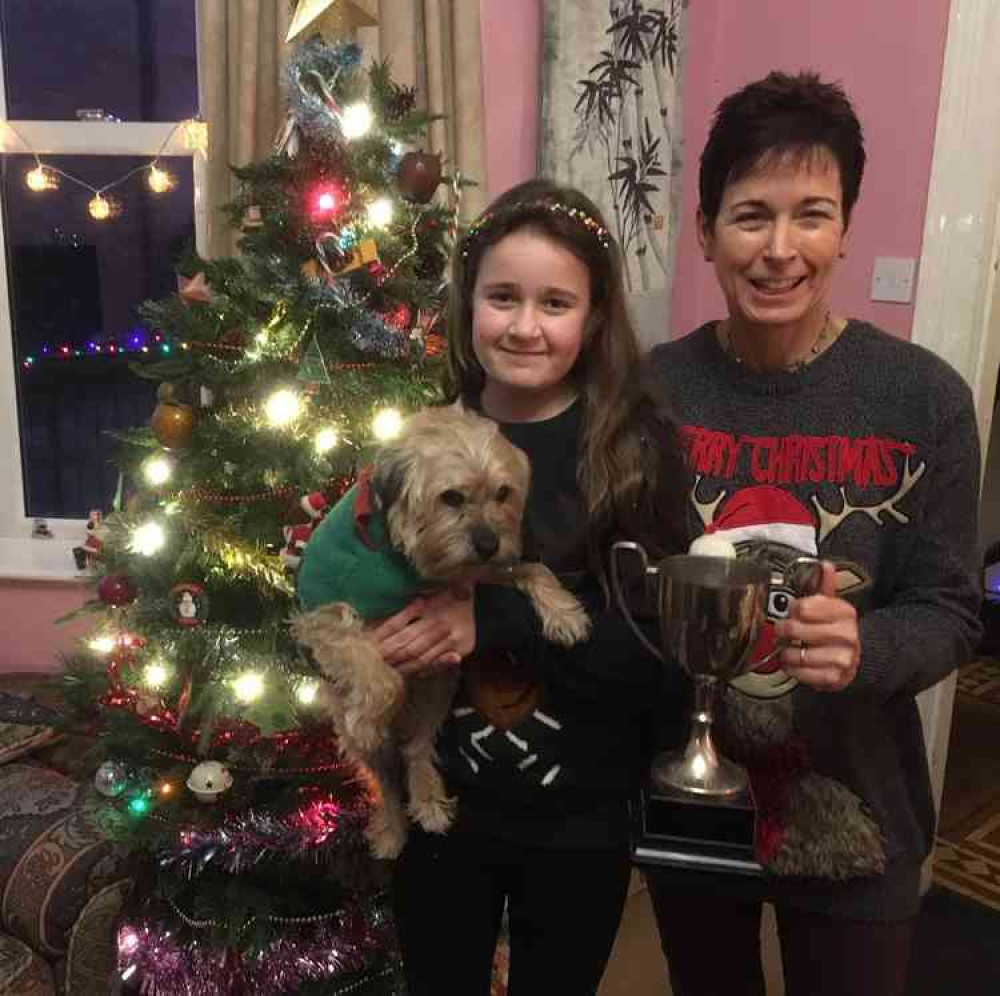 Sarah and Freya Neal with their trophy