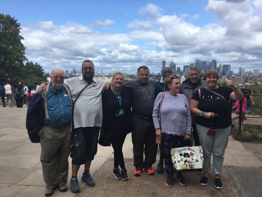 David Williams with some of the Pioneers and volunteers. 