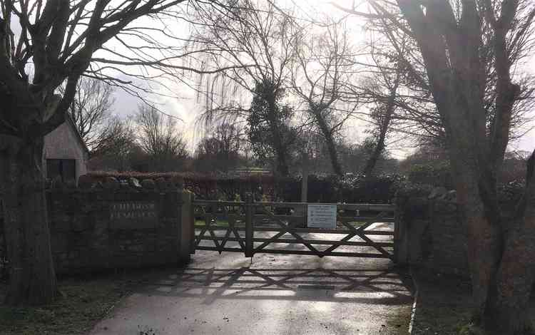 Entrance to existing cemetery