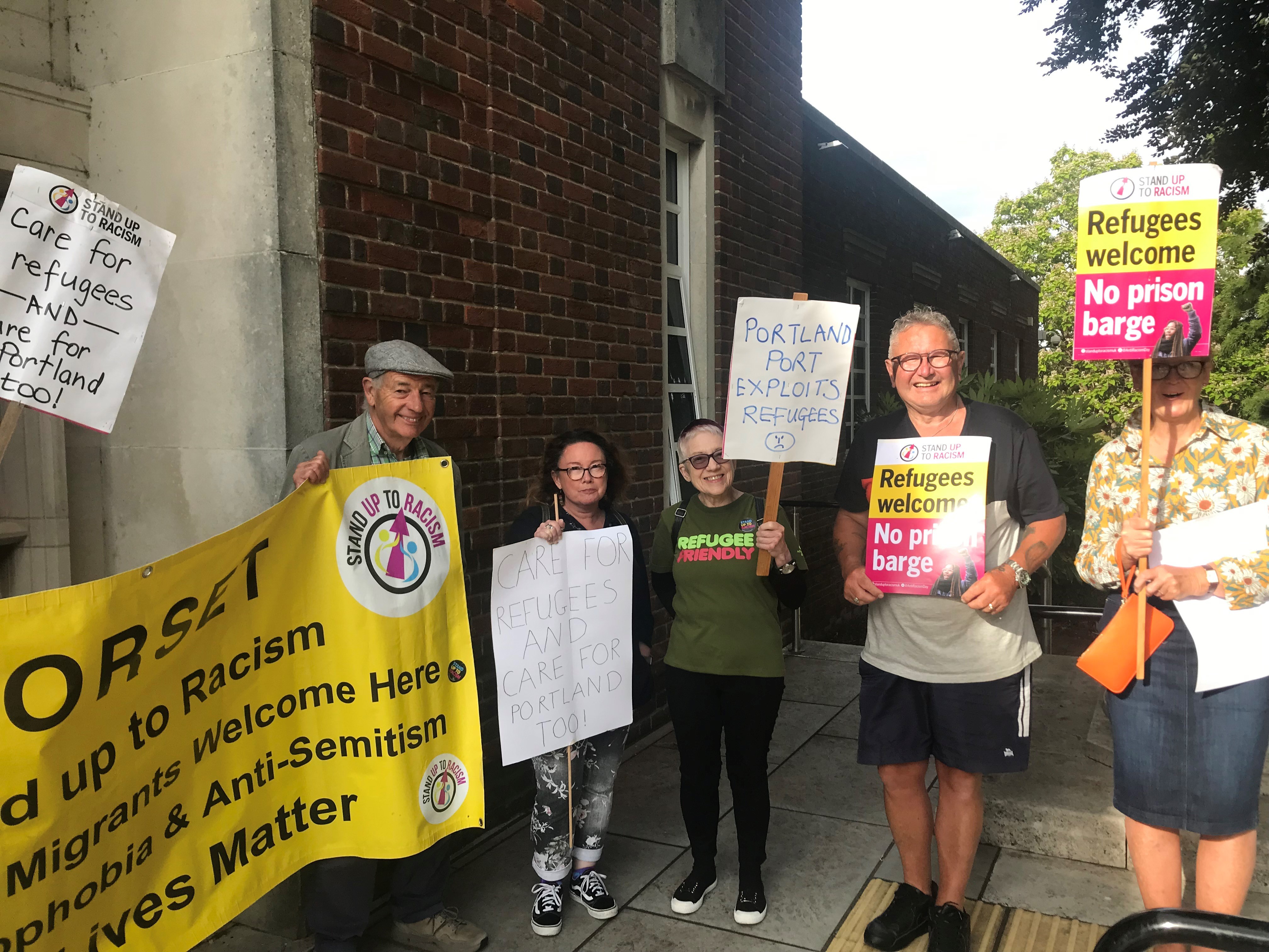 Those supportive of asylum seekers but against the barge accommodation also attended the meeting