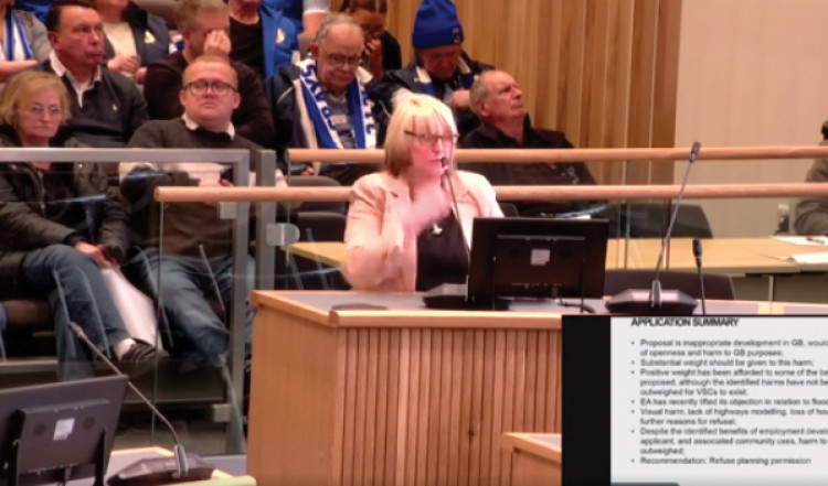 Jacqui Maney addressed the council planning meeting as a resident in April - as a councillor she was not allowed to speak on the same topic yesterday