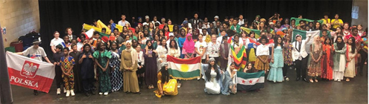 Students and staff arrived in their traditional dress. 