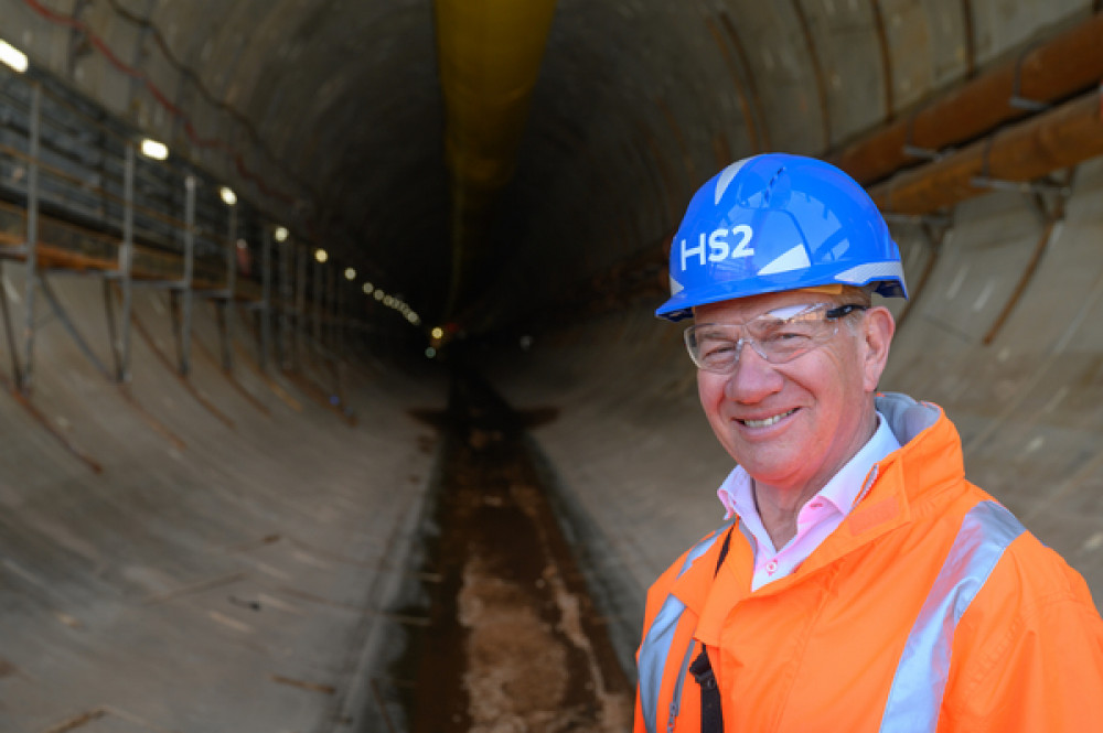 Michael Portillo visits HS2s Long Itchington Wood tunnel site for Great British Railway Journeys (image via HS2)