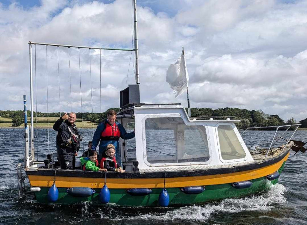 Visitors enjoyed a ride on the committee boat at Rutland Water to see the facilities at Rutland Sailing Club. Image credit: Rutland Sailing Club. 