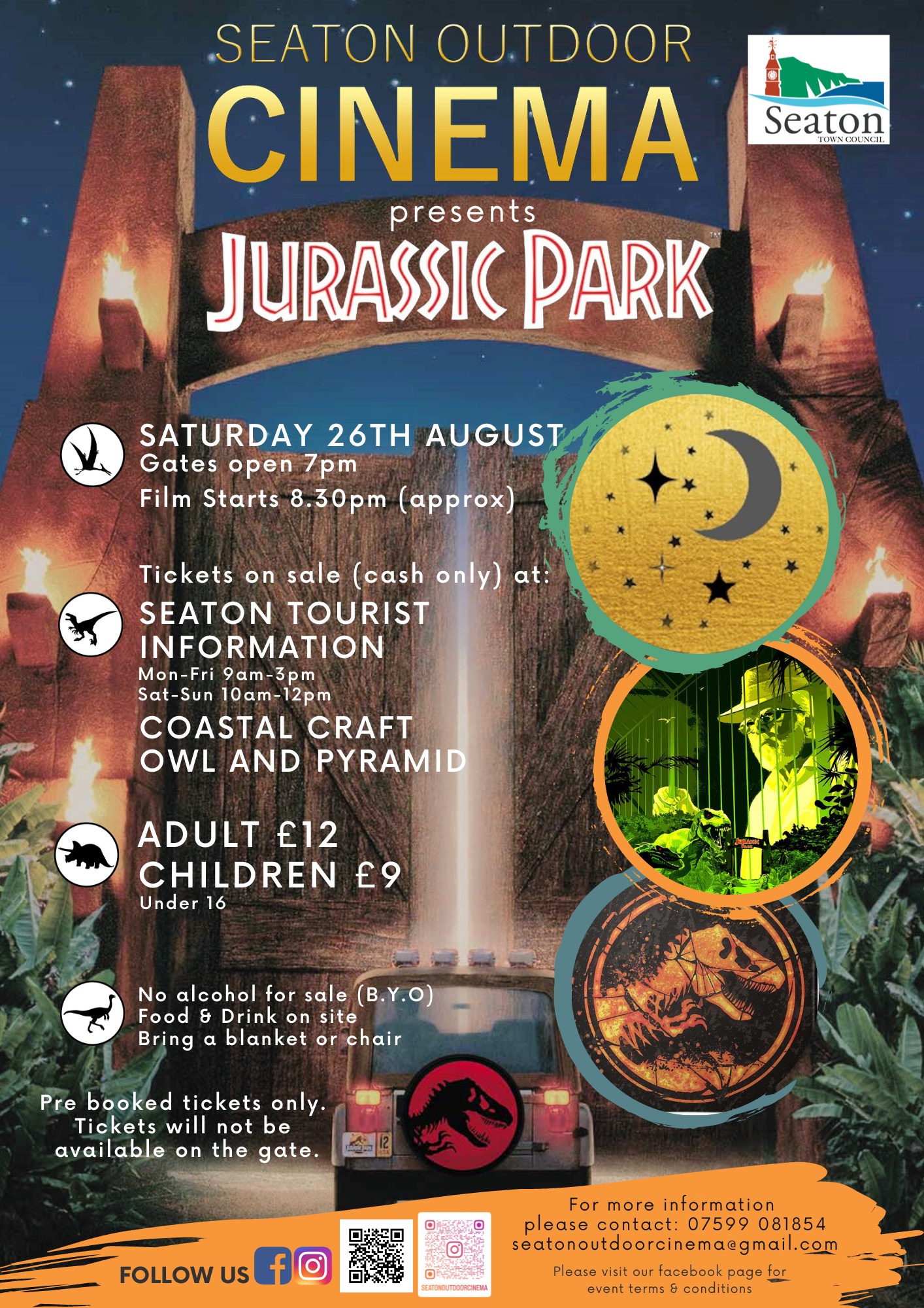 The event will culminate with an outdoor screening of Jurassic Park