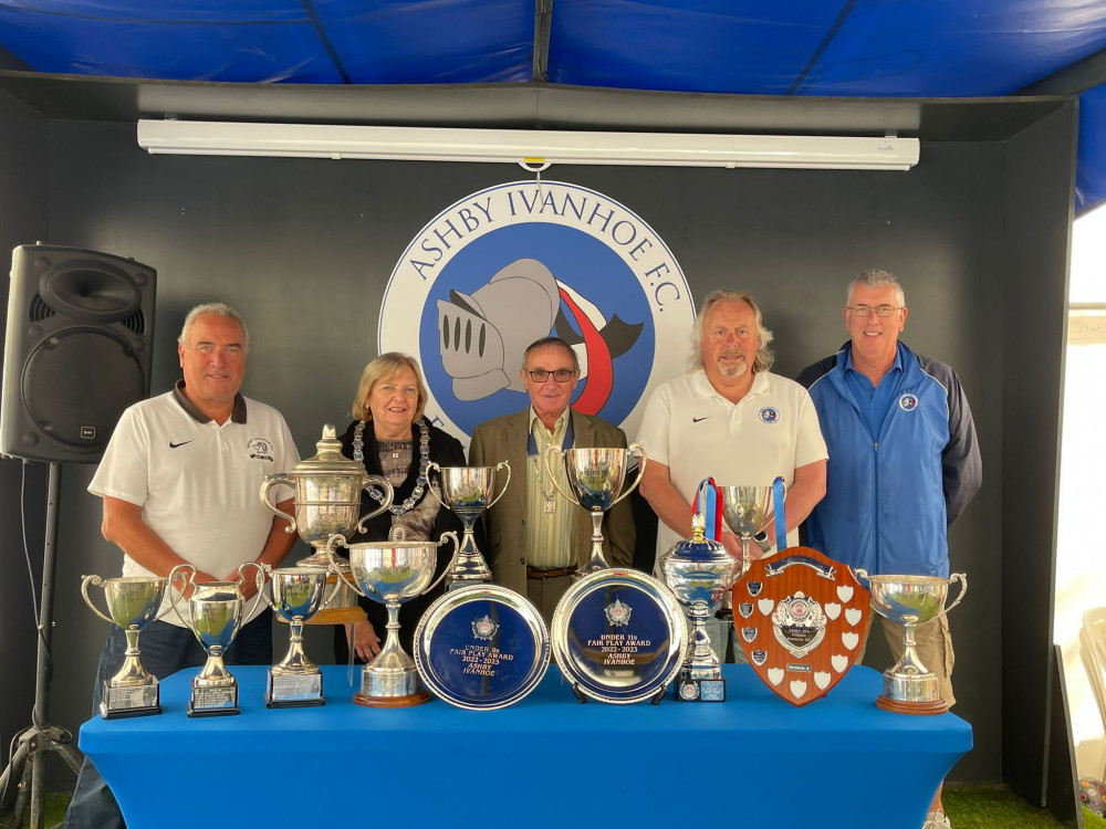 Ashby Mayor, Cllr Avril Wilson, visited Ashby Ivanhoe FC last weekend. Photo: Ashby Ivanhoe FC