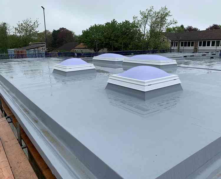 The completed roof at Maiden Beech Academy