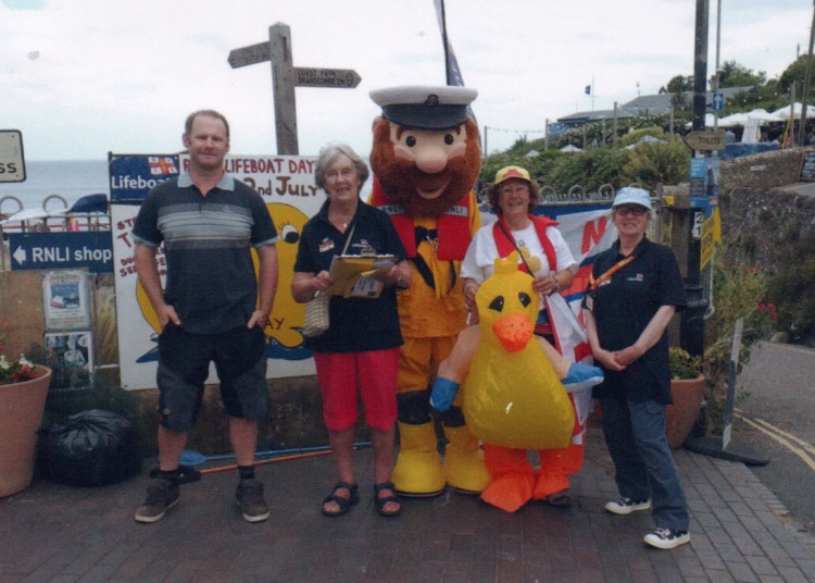 Volunteers from the Seaton, Beer and District Branch of the RNLI pictured during Beer Lifeboat Weekend