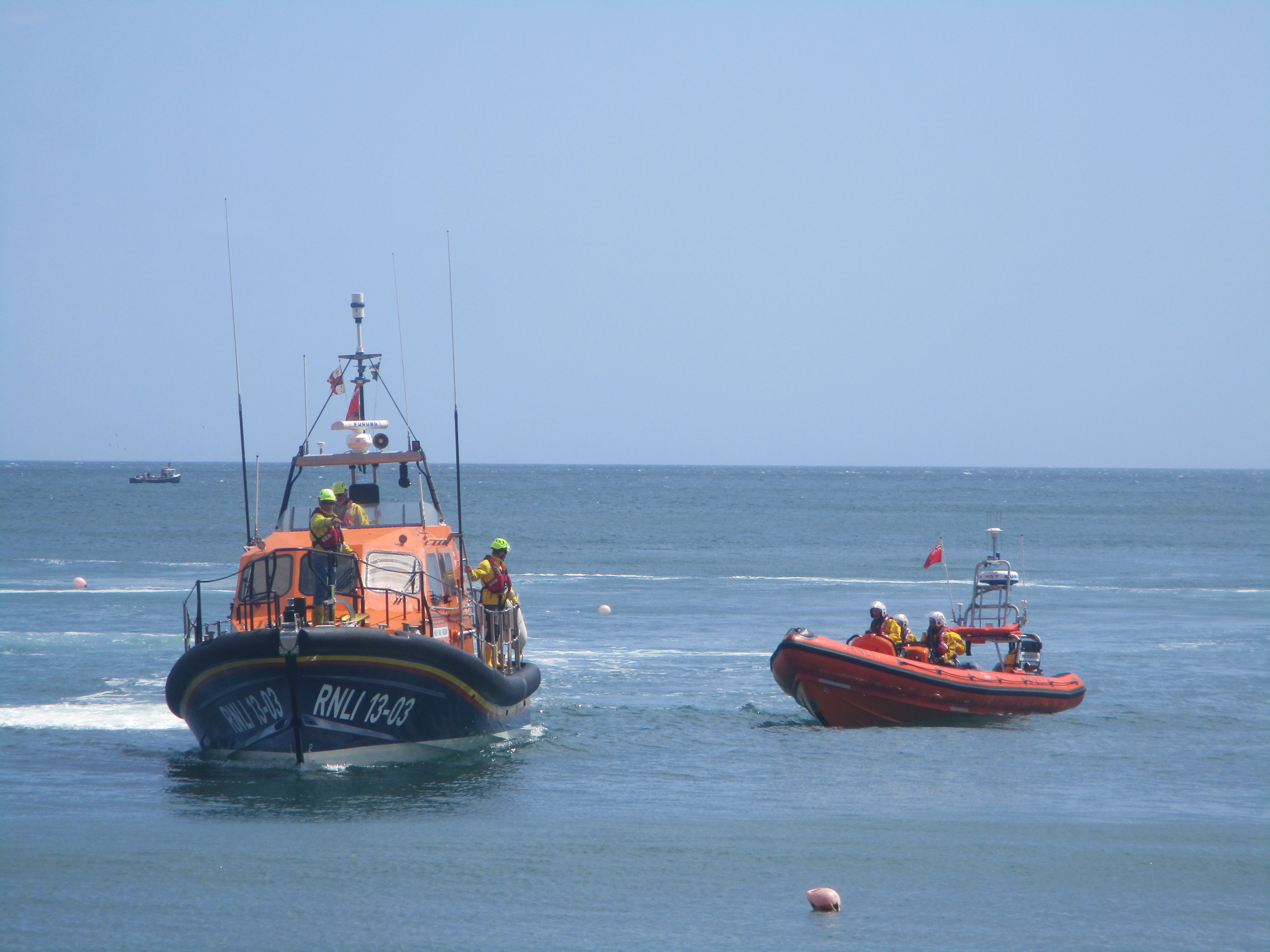 Exmouth and Lyme Regis lifeboats give a display during the weekend