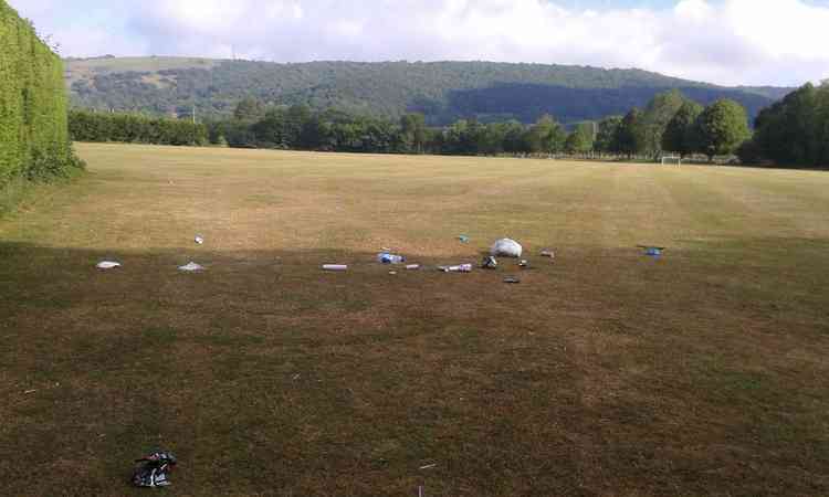 Litter at Sharpham Road Playing Fields