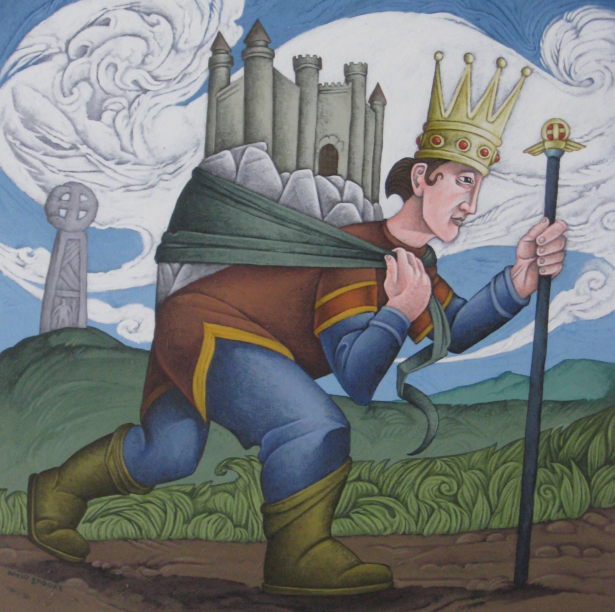 'The King and His Castle' acrylic painting by David Brooke