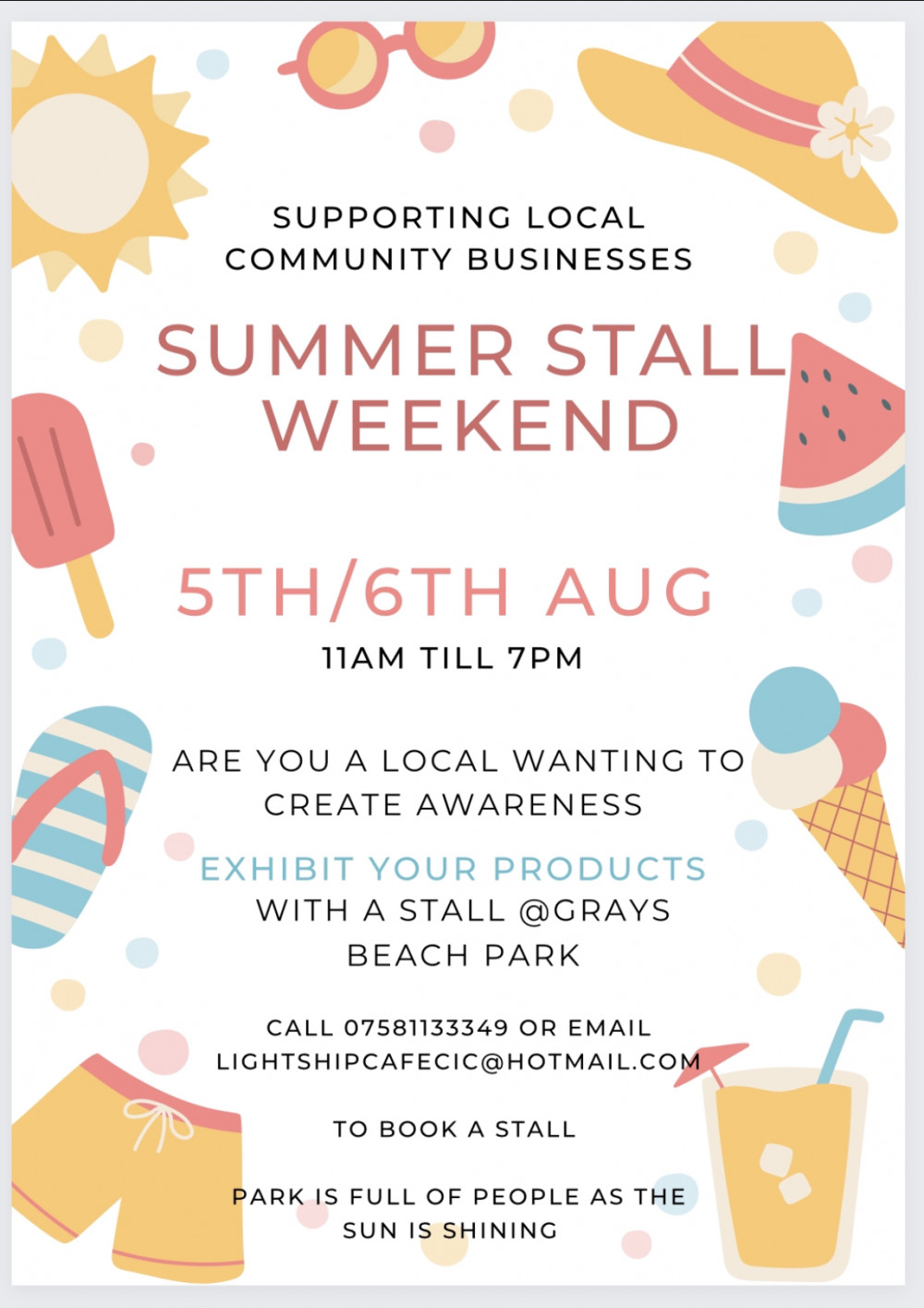 Summer Community Market Stalls