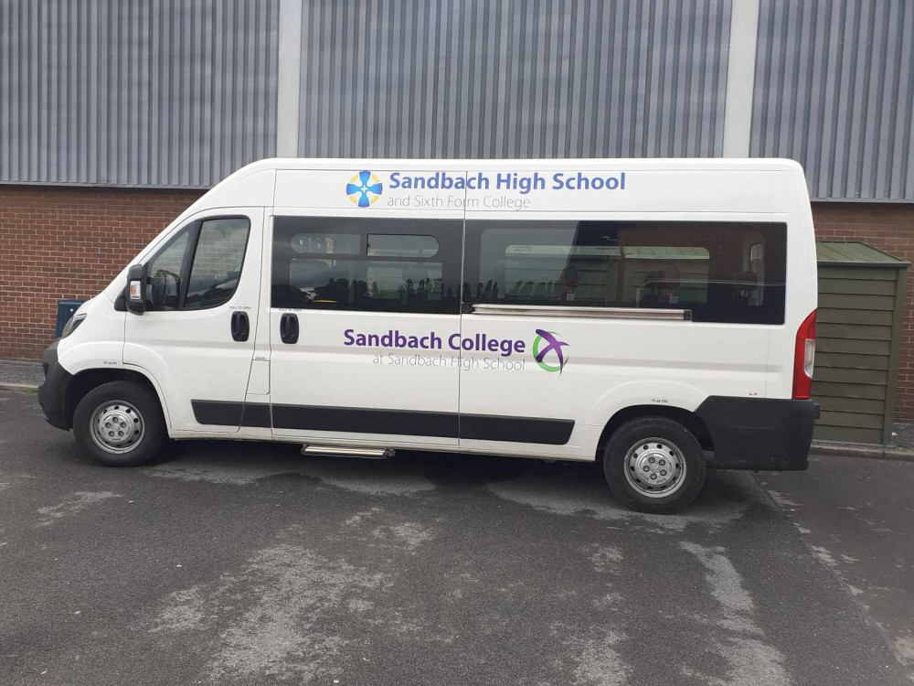 Sandbach High School and Sixth form College now has a minibus. (Photo: Deborah Bowyer/Sandbach Nub News)