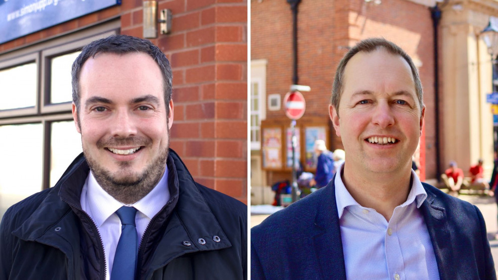 L: Tory MP Simon Jupp. R: Lib Dem MP Richard Foord (Nub News/ Will Goddard)