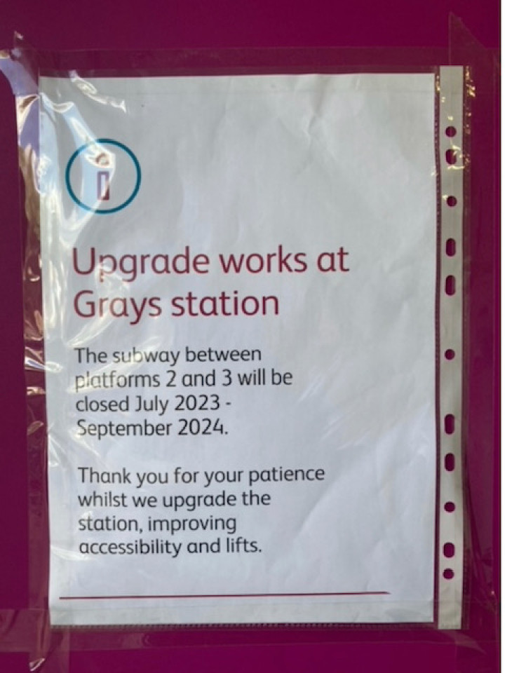 Lifts being installed at Grays station