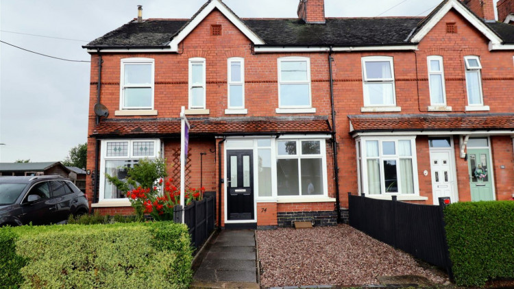 The fully renovated two-bedroom mid-terraced home, located on Cemetery Road, Weston, near Crewe (Stephenson Browne).