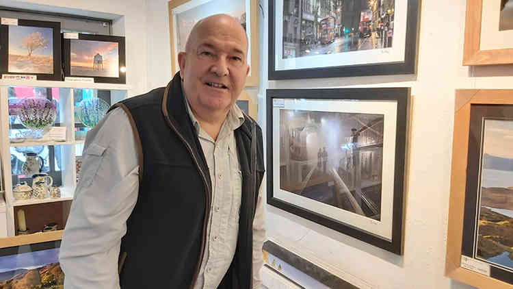 Don Bishop in his gallery in Cheddar