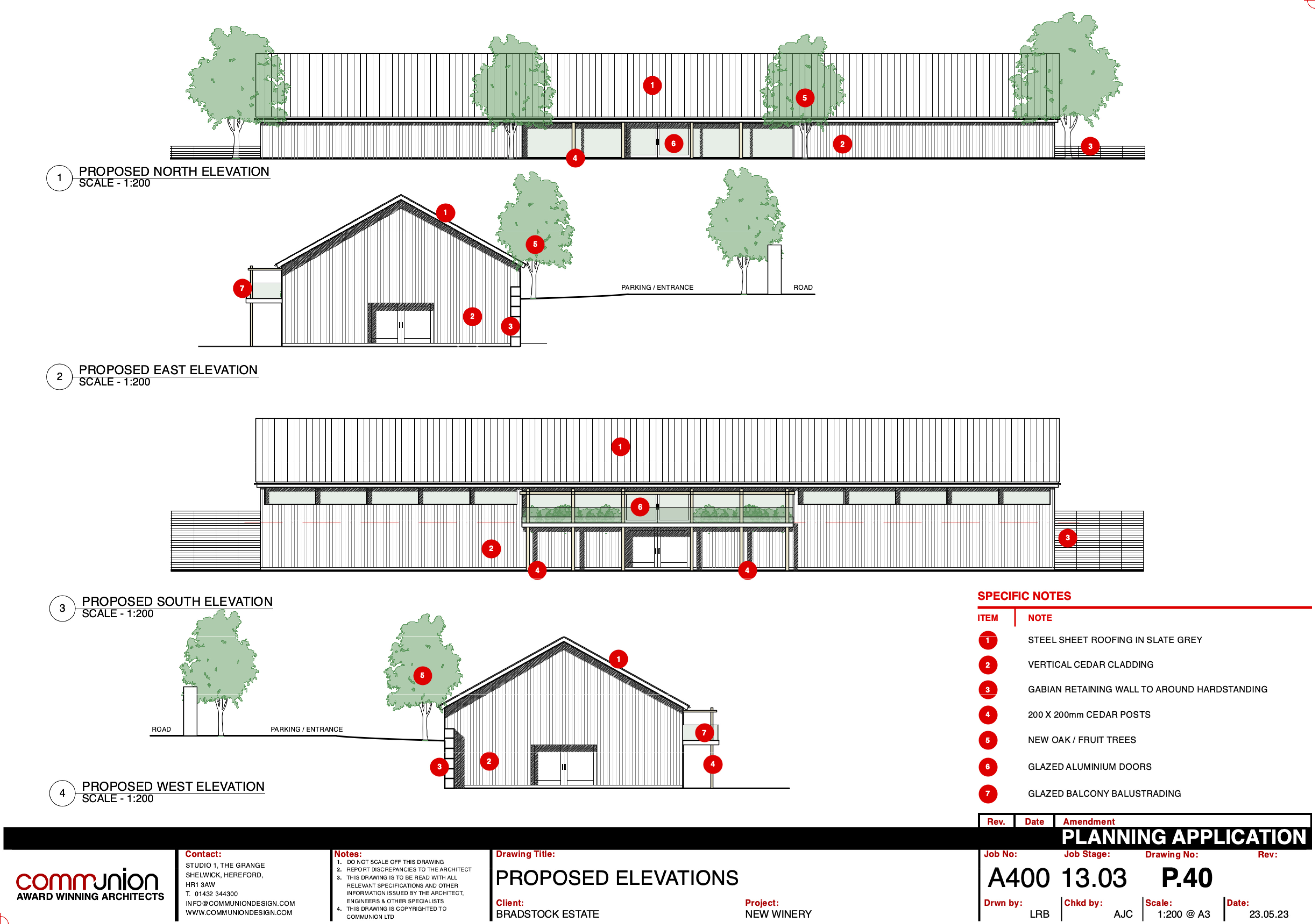 The proposed Burton Bradstock winery building