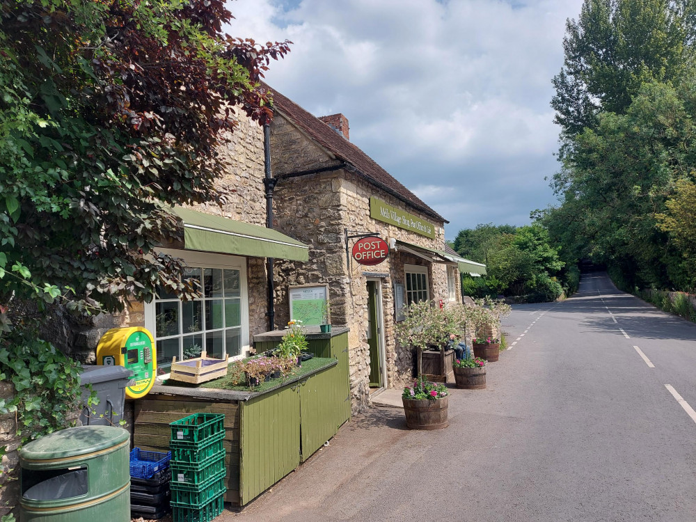 The cafe is alongside the Post Office in Mells