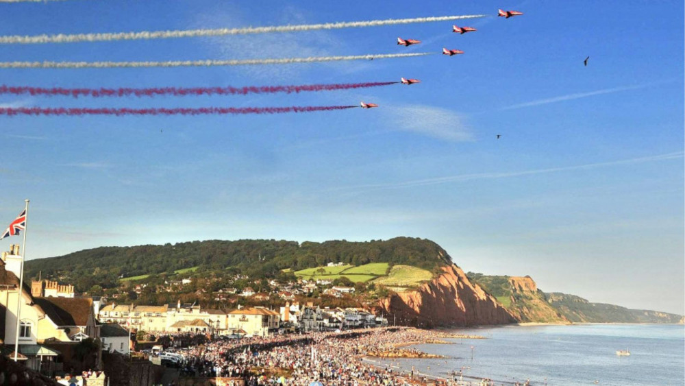 Red Arrows over Sidmouth in 2019 (Sidmouth Town Council)