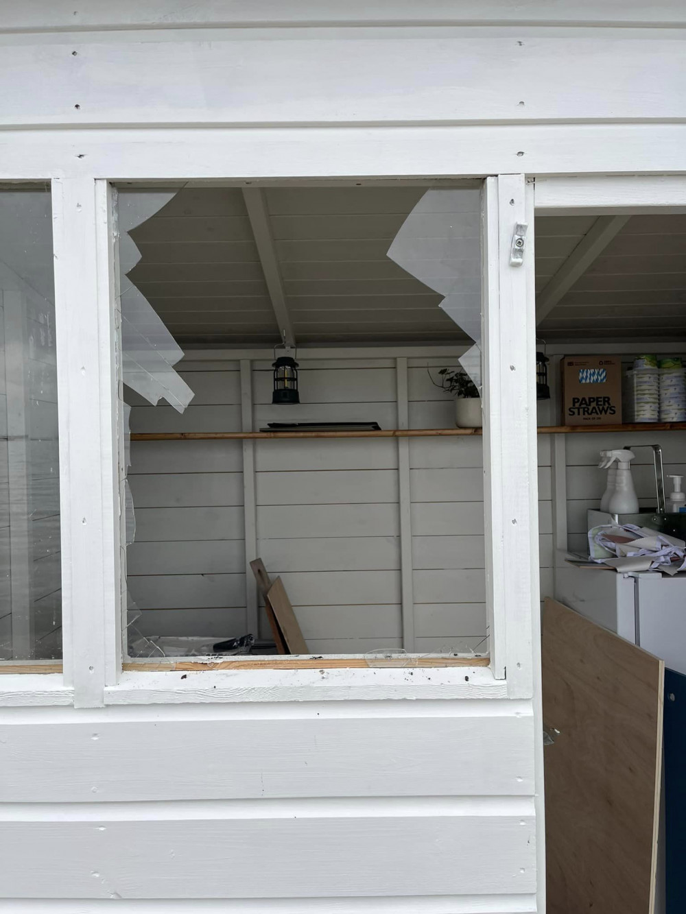 The cafes new beach hut has been damaged. (Image: Castle Beach Cafe)