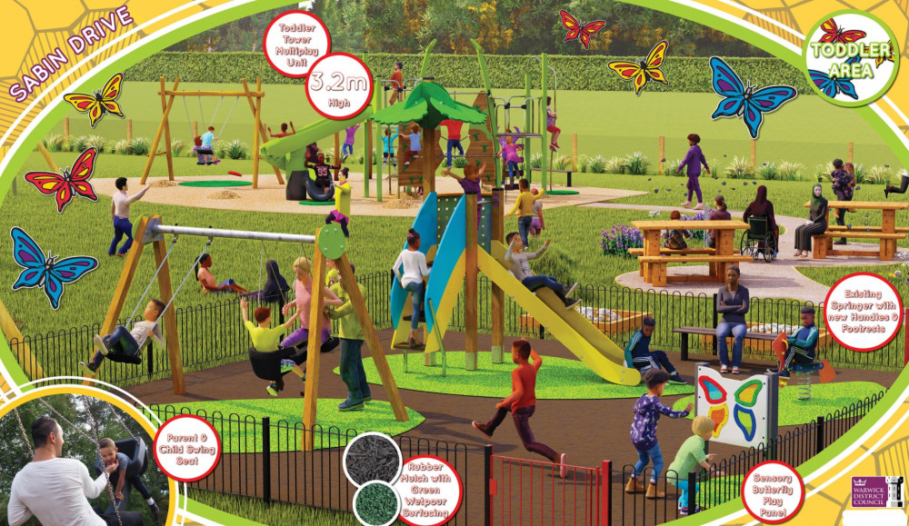 An artist's impression of the new Sabin Drive play area (image via Warwick District Council)