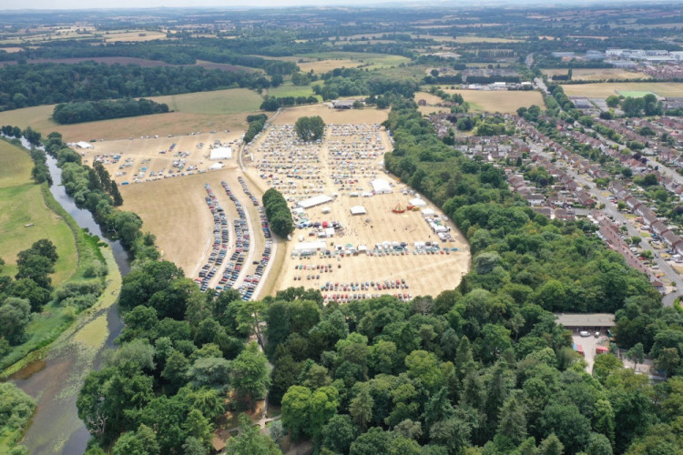 A view of Warwick Folk Festival from the sky (image via Marketing Aloud)