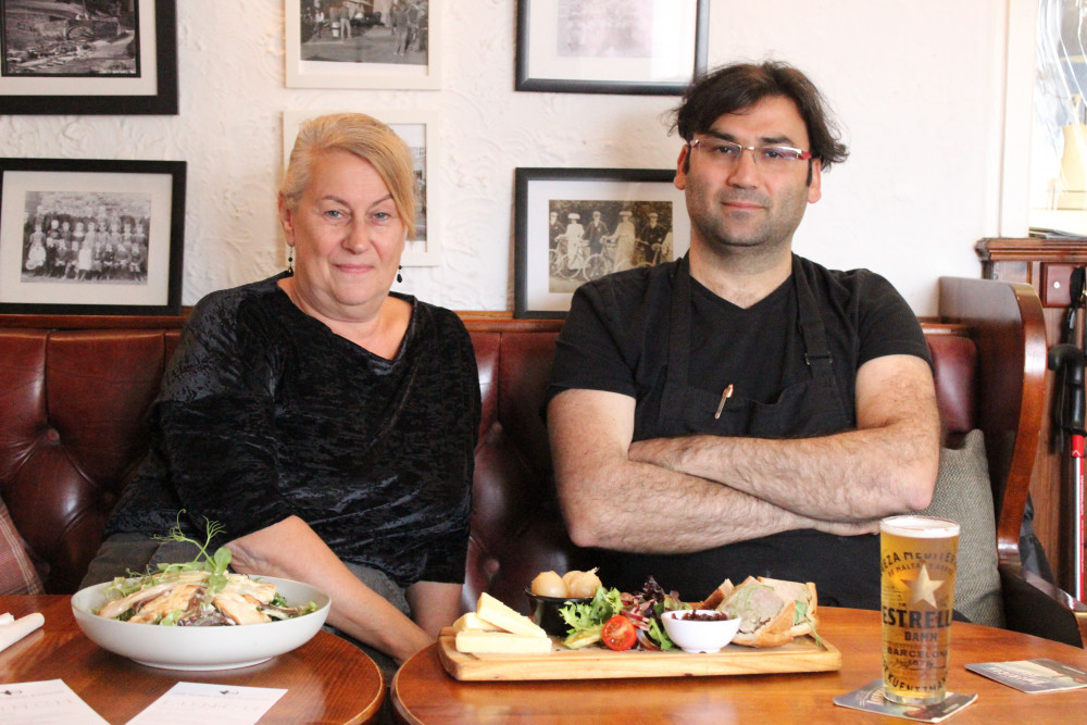 Rainow: Karen Lawrence (left) has taken over The Robin Hood. It is the fourth pub she has ran in the Macclesfield area. Chef Sadi Batmaz is in the kitchen. (Image - Alexander Greensmith / Macclesfield Nub News 