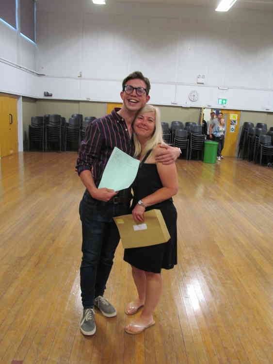 Student Aidan Malik, absolutely delighted with his results, along with his mum Mrs Malik