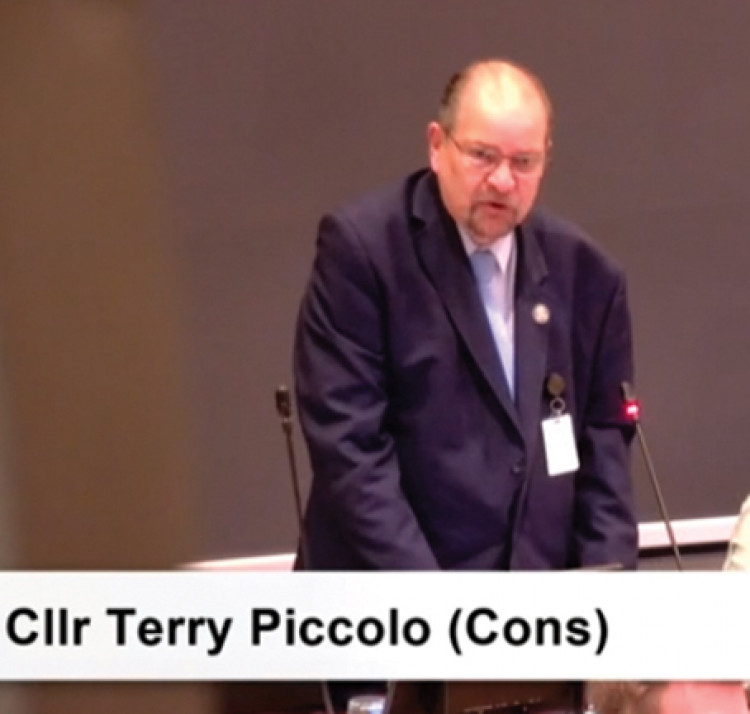 Cllr Terry Piccolo proposes his amendment which was unanimously backed by full council. 